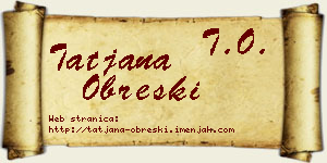 Tatjana Obreški vizit kartica